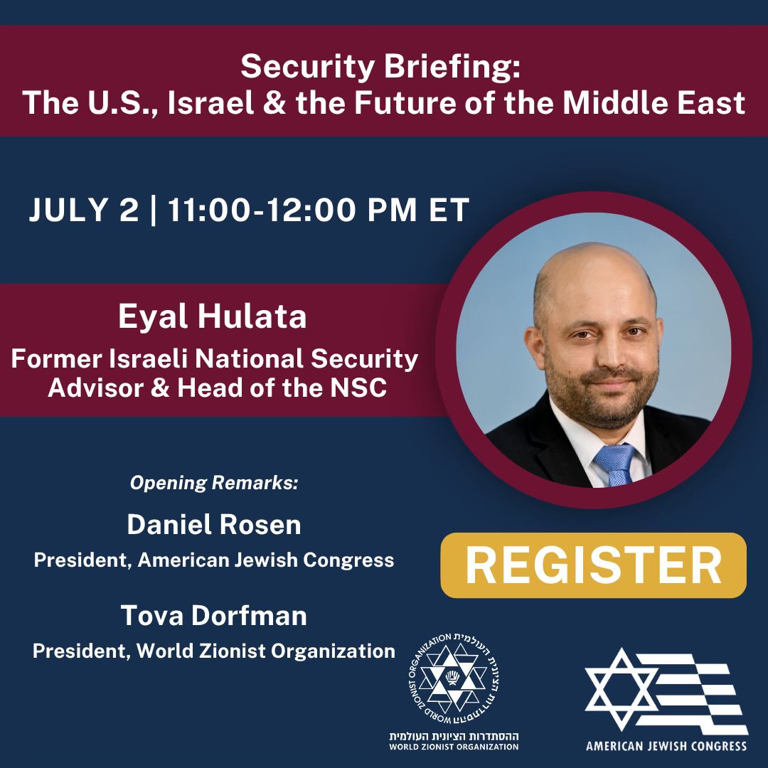 Security Briefing with Eyal Hulata, former Israeli National Security Advisor and Head of the National Security Council